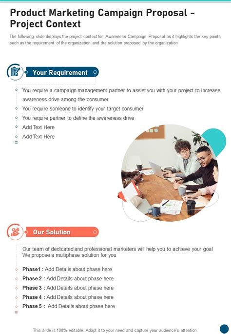 Product Marketing Campaign Proposal Project Context One Pager Sample