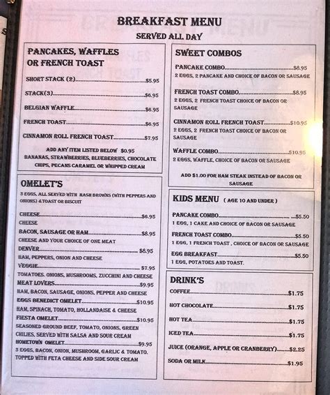 Our Place Restaurant Menu, Menu for Our Place Restaurant, Ocean Shores, Ocean Shores ...