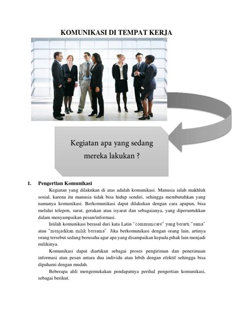 Komunikasi Di Tempat Kerja 1 Pdf