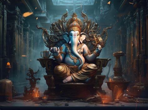 Premium Ai Image Lord Ganesha As The Remover Of Obstacles And Thought