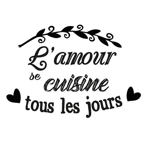 Sticker Mural Citation L Amour Se Cuisine 70x20cm Centrakor