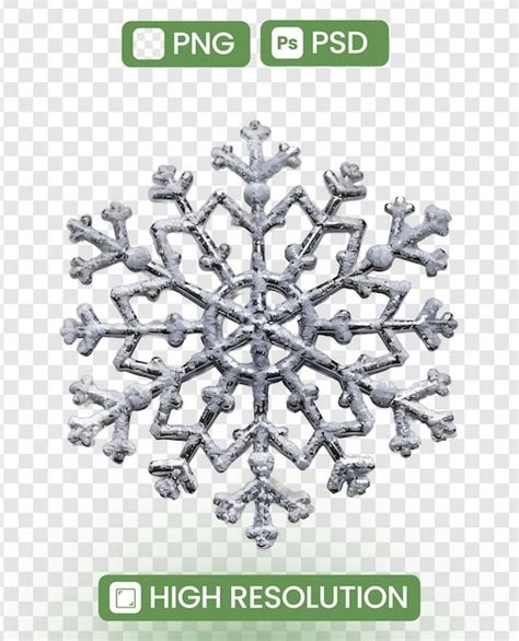 Premium Psd Snowflake Isolated On White Background