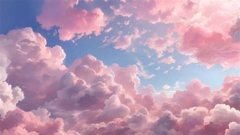 Premium AI Image | Beautiful clouds in the sky baby pink colors anime ...