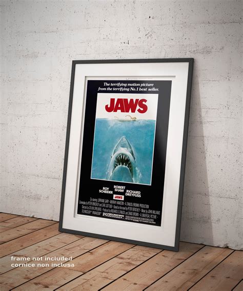 Poster Jaws 1975 Jaws Vintage Reproduction Cinema Film Poster Affiche ...