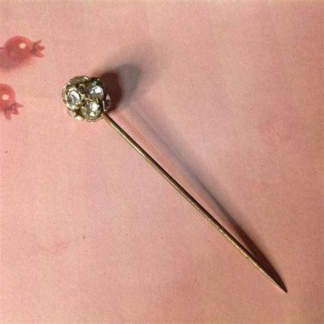 Antique Victorian Rhinestone Hatpin Gem