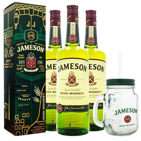 Kit 3 Jameson Irish Whiskey 750ml Caneca Com Tampa Exclusiva