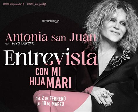 ANTONIA SAN JUAN ENTREVISTA CON MI HIJA MARI en Barcelona crítica