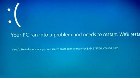 Windows 10 blue screen - BAD_SYSTEM_CONFIG_INFO - Microsoft Community