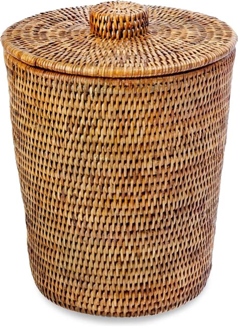 Amazon Maxcheck Sets Wicker Trash Can With Lid And Plastic