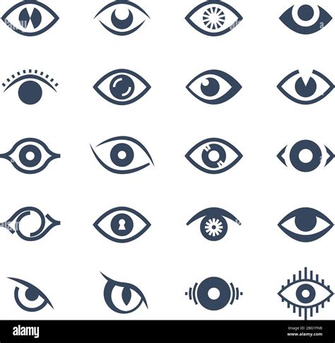 Human Eye Supervision And View Symbols Looking Eyes Vector Silhouette