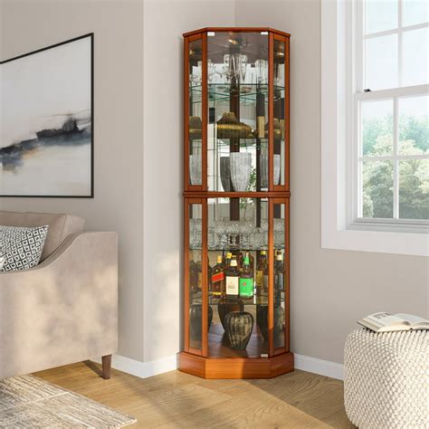 Corner Glass Display Cabinet With Lights | Cabinets Matttroy