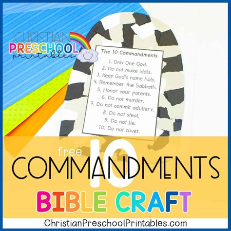 Ten Commandments For Kids Bible Craft Christian Preschool Printables