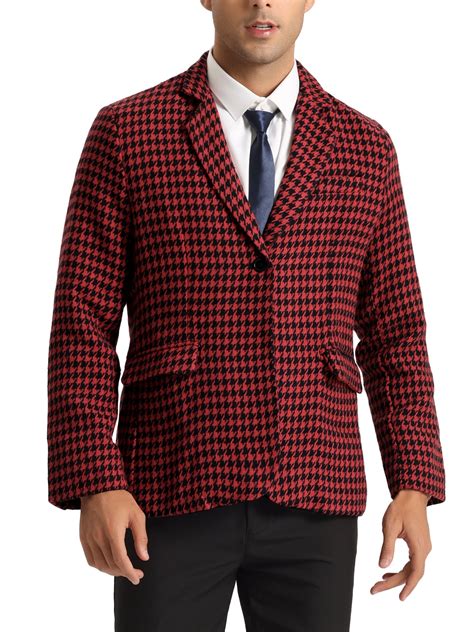 Lars Amadeus Houndstooth Print Blazer For Men S Casual Slim Fit Sports