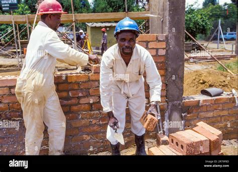 Zimbabwe Harare Construction Workers At Work With New Construction Of