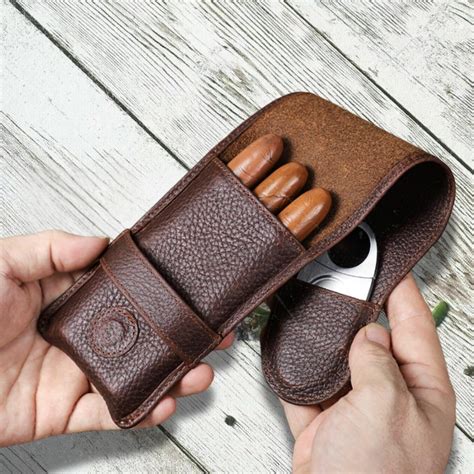 Leather Cigar Case Etsy