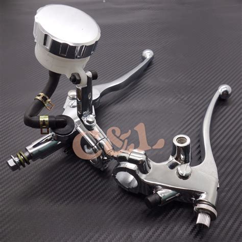 Mm Chrome Motorcycle Handlebar Hand Control Reservoir Brake