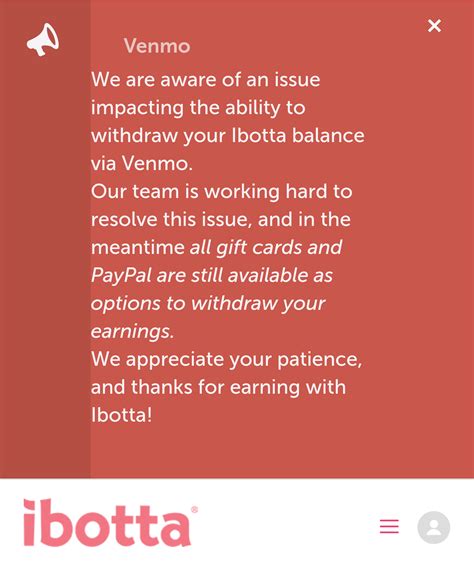 Venmo issue addressed on the Troubleshooting page. : r/ibotta
