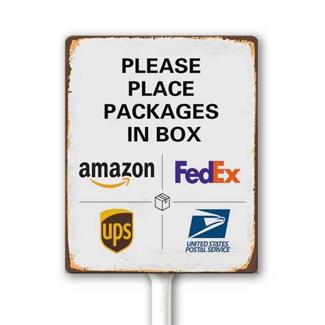 Please Place Packages In Box Package Delivery Sign For Delivery Driver