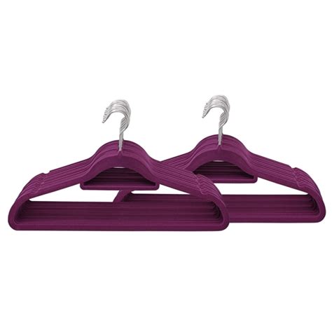 Pk Large Soft Touch Clothing Hangers Purple Jvl Homeware Solutions