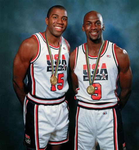 Magic Johnson And Michael Jordan Michael Jordan Basketball Team Usa