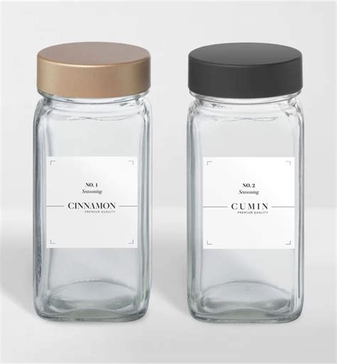 Printable Minimalist Spice Jar Labels Simple Modern