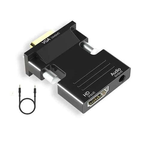 Convertisseur HDMI Vers VGA Avec C Ble Audio De 3 5mm Pour PC