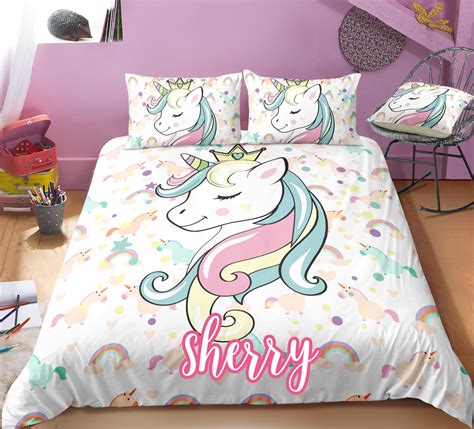 Personalized Custom Slepping Unicorn Bedding Set Unilovers