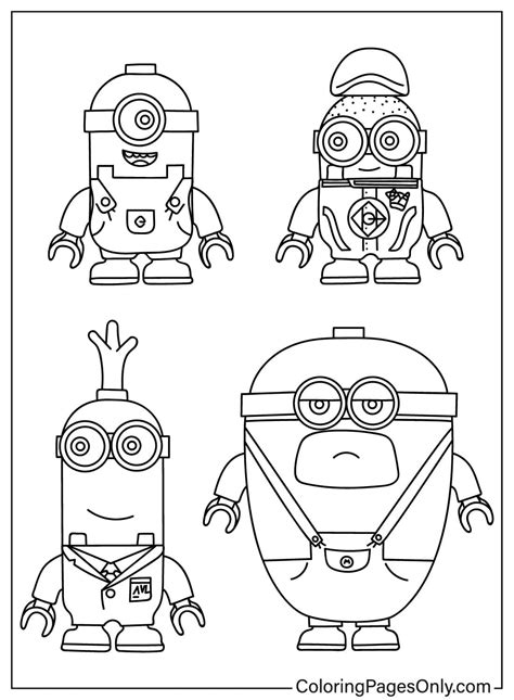 Minion Robots Free Printable Coloring Pages