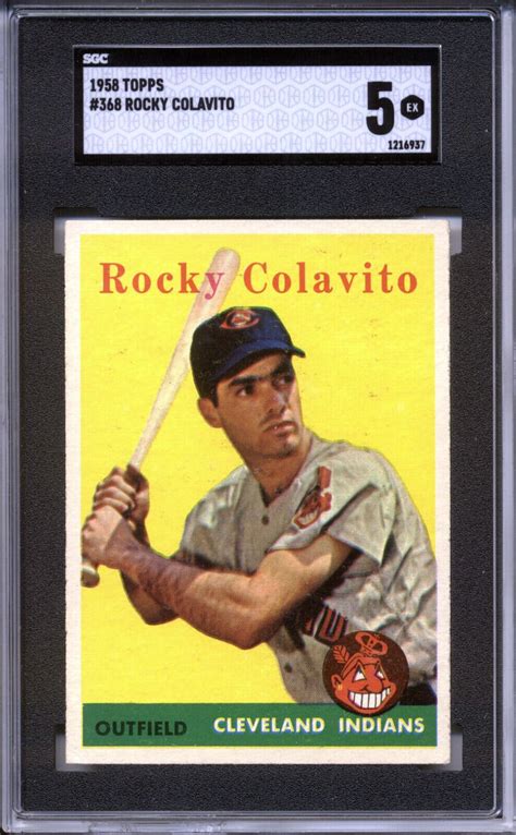 Topps Rocky Colavito Sgc Cleveland Indians Yankees