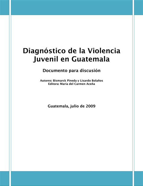 PDF Diagnóstico sobre la Delincuencia Juvenil en Guatemala PDF