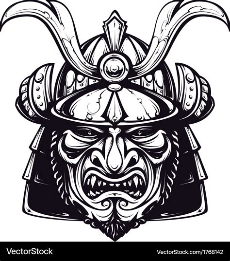 Samurai Mask 4 Royalty Free Vector Image Vectorstock