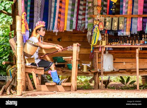 Kayan tribe, Kayan Lady in Kayan village, Kayah State, Myanmar, Oct ...