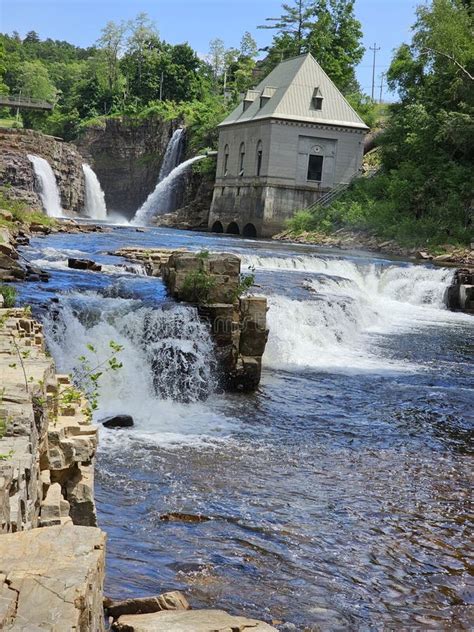 Waterfalls Near Ausable Chasm Canyon New York State Stock Photo