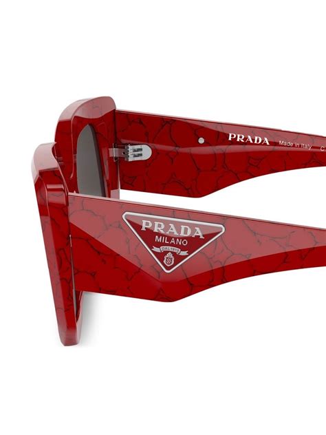 Prada Eyewear Oversized Frame Logo Sunglasses Farfetch