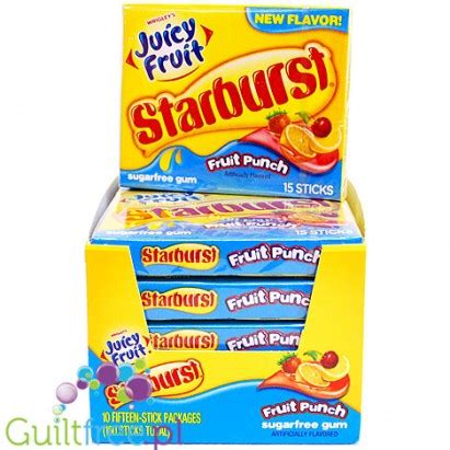 Starburst Juicy Fruit Fruit Punch sugar free chewing gum - GUILTFREE.PL