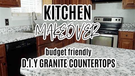 Diy Kitchen Makeover On A Budget Kitchen Diy Countertop Diy Granite Countertop Youtube