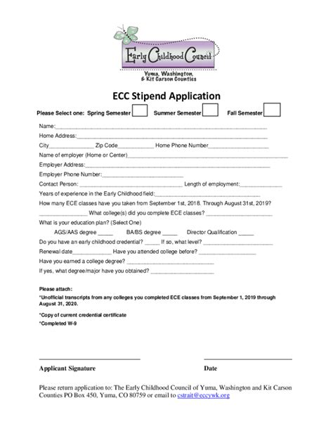 Fillable Online Ecc Scholarship Application Fax Email Print Pdffiller