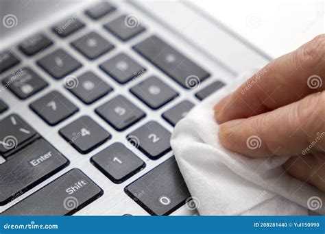 Keyboard Disinfection During Quarantine Stock Photo Image Of Covid