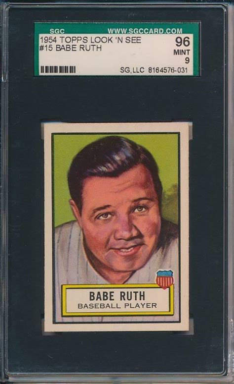 Babe Ruth Topps Look N See Sgc Mint Of Highest Graded