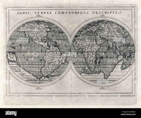 WORLD MAP 1587 Stock Photo Alamy