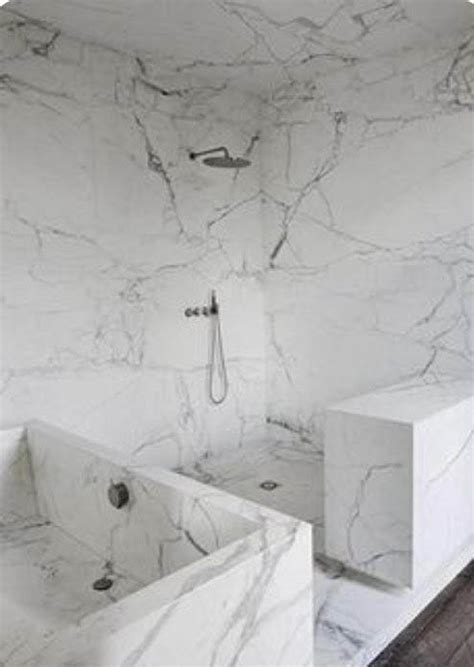 35 Calacatta Marble Shower | CREATIVE COUNTERTOPS, CABINETS & MORE