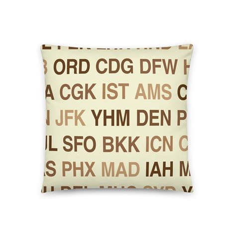 TLV Tel Aviv Throw Pillow • Jet Age Baggage Tag Design • YHM Designs