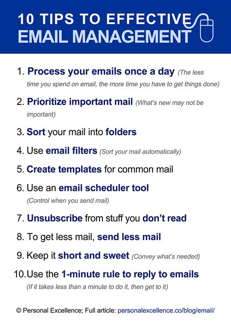 10 Tips To Manage Emails Effectively Manifesto Personal Excellence