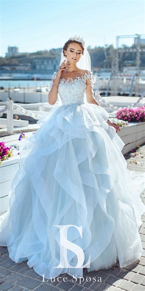 15 Dreamy Blue Wedding Dresses To Inspire You Blue Wedding Gowns