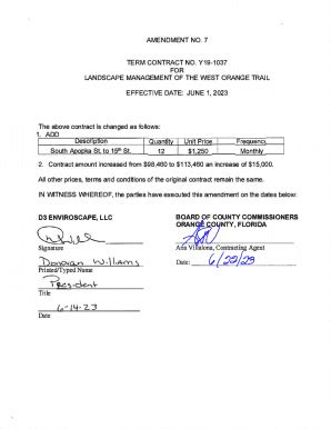 Fillable Online Ftp Orangecountyfl Amendment No 7 To Rights Agreement