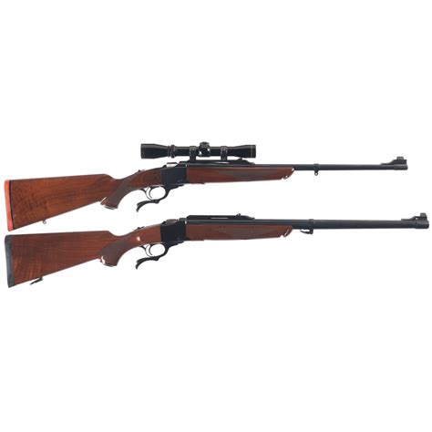 Two Ruger No. 1 Single Shot Rifles -A) Ruger No. 1 Falling Block Rifle with Scope