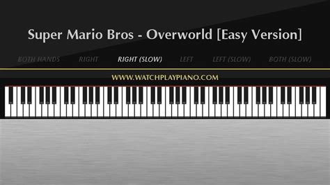 Super Mario Bros Overworld Main Theme Easy Piano Tutorial Youtube