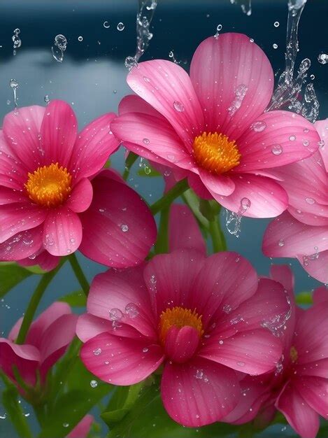 Premium Photo Beautiful Flowers With Water Drops