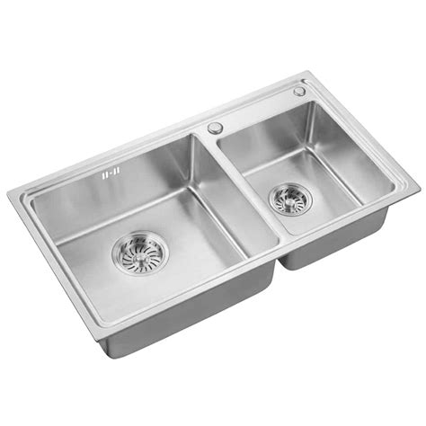 Large double bowl sink for kitchen