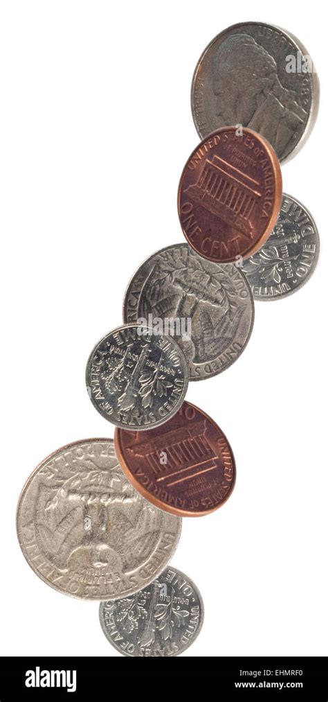 American Coins Falling Stock Photo - Alamy